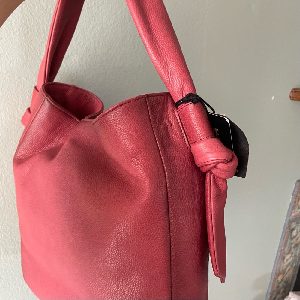 Frye | Cupid Red Leather Nora Knotted Hobo Bag - Picture 4 of 12